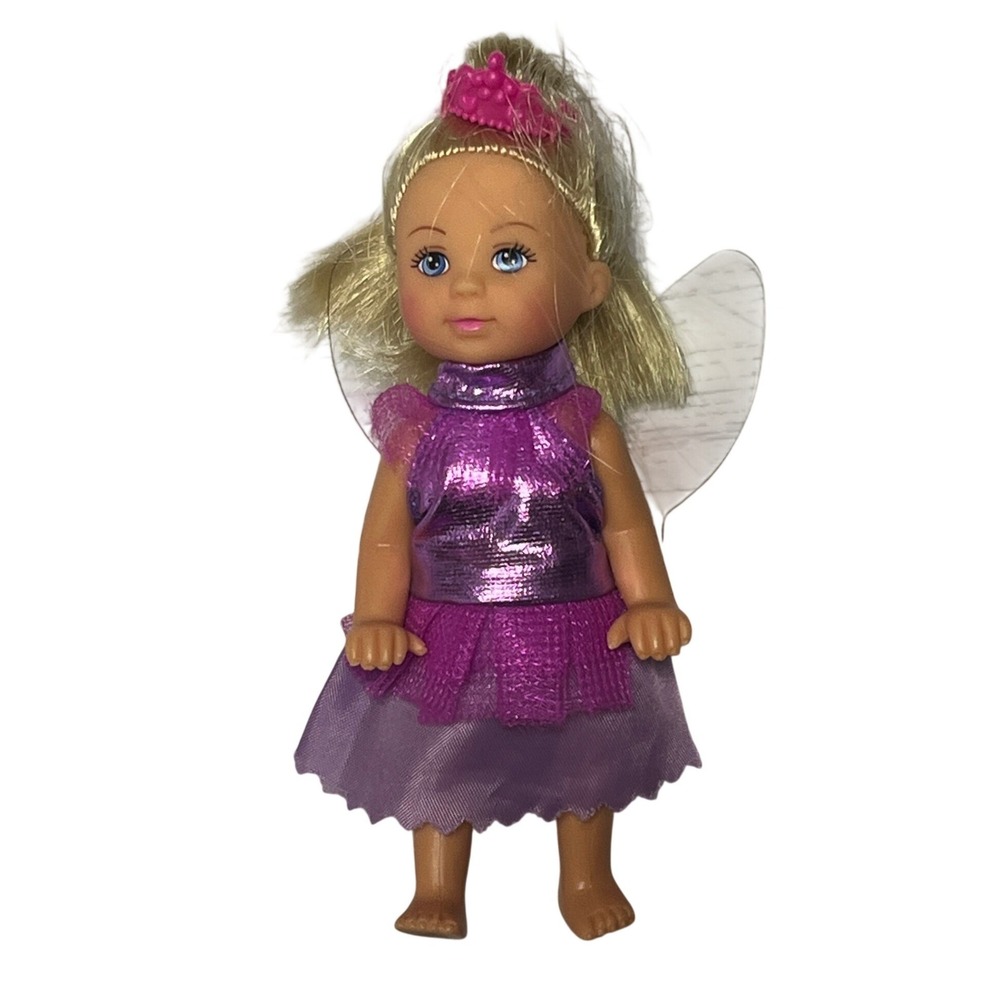 Simba Evi Love Fairy Doll Blonde Purple Shimmer Dress Wings Pink Crown SHZ